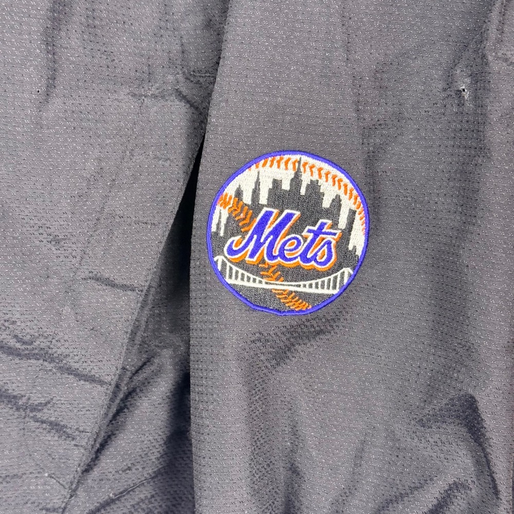 Vintage Majestic New York Mets MLB Jacket Mens L Black Dugout 1/4 Zip Baseball - Picture 7 of 16